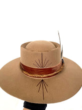 Load image into Gallery viewer, The Naturalist, Element BOHO Hat, Custom Wide Stiff Brim, Gambler Hats, Unisex Hat, Fedora
