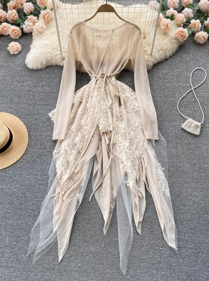 BOHO, Lace Up, Waist Closing, Summer Dress